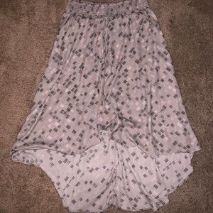 High-low wrap skirt.